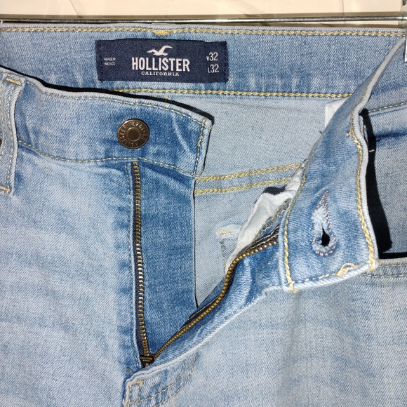 Men's Hollister Skinny Jeans Light Wash Stretchy Denim Plain Style Abercrombie - Picture 6 of 14